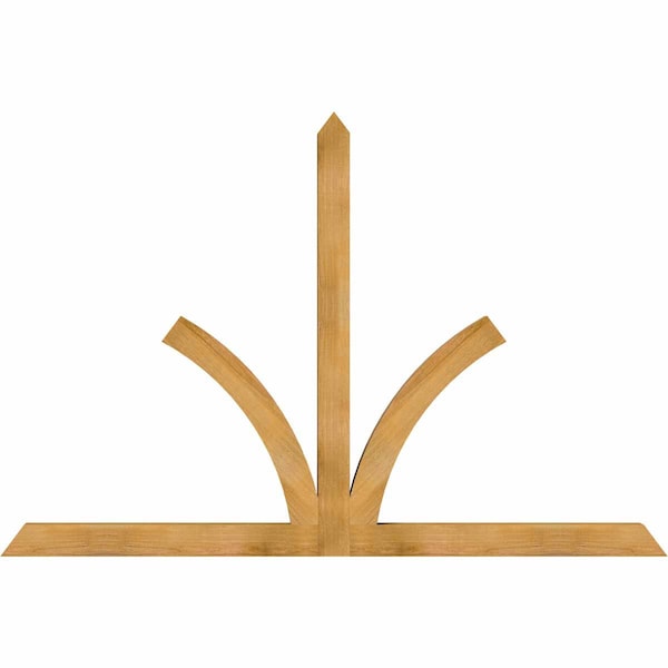 Ekena Millwork Richland Rough Sawn Timber Gable Bracket, Western Red Cedar, 84"W x 56"H x 4"D x 4"F, 16/12 Pitch GBW084X56X0404RIC00RWR - main